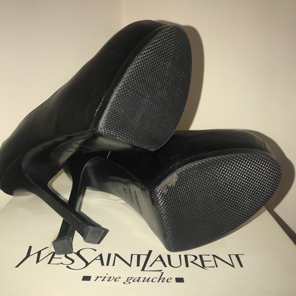 100% Authentic YSL Tribtoo pebble leather black 7US - Picture 5 of 5